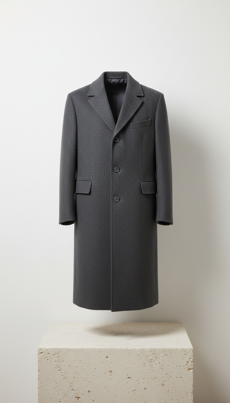Slate Grey Wool Overcoat